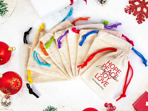 Merry Christmas Stocking Bags -  Custom Drawstring Gift Pouches — custom print | Pamusan