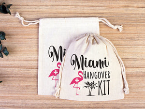 Miami Hangover Kit Bags – Custom Cotton Recovery Pouches for Parties & Weddings — view 6 | Pamusan