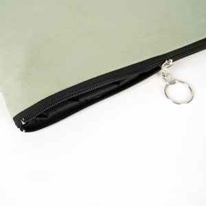 Mint Green Cotton Zippered Clutch Pouch – 12" × 8" (30 × 21 cm) – 10 oz Fabric - Pamusan.com