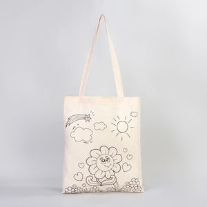 Mom Gift Coloring Set – 25 Butterfly Colorable Cotton Tote Bags 14"x16" + Fabric Markers - Pamusan.com