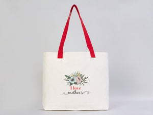 Mother’s Day Tote Bag – Natural Canvas Mom Tote, 18"x14"x3" Reusable Gift Bag - Pamusan.com