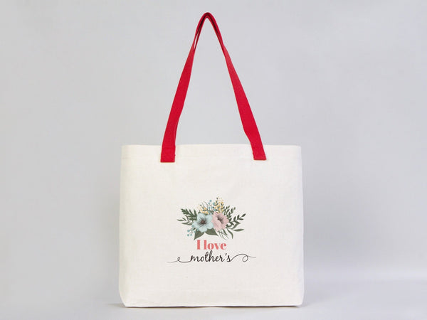 Mother’s Day Tote Bag – Natural Canvas Mom Tote, 18"x14"x3" Reusable Gift Bag - Pamusan.com