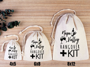 Napa Valley Hangover Bags – Custom Bachelorette Favor Pouches — print detail | Pamusan