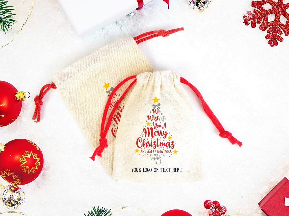 New Year and Merry Christmas Pouch Bags - Custom Family or Company Gift Bags | Pamusan