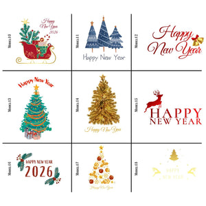 Red New Year Canvas Tote Bag 14" × 16" (35 × 40 cm) – Golden Tree Print, Custom Holiday Gift Bag — model view | Pamusan