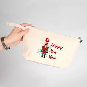 New Year Personalized Canvas Clutch Bag 10" × 6" × 2" (25 x 15 x 6 cm) – Holiday Design - Pamusan.com