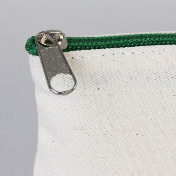 New Year Zipper Pouch 8" × 6" (21 × 15 cm) – Custom Cotton Holiday Gift Bag with Green Handle - Pamusan.com