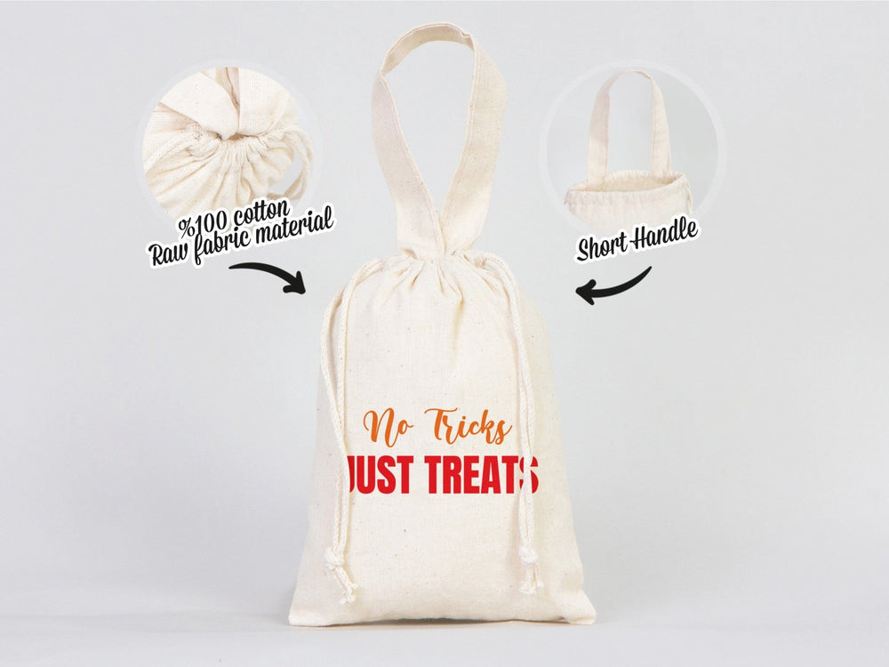 No Tricks Just Treats | Eco-Friendly Cotton Party Favor Bags | Pamusan