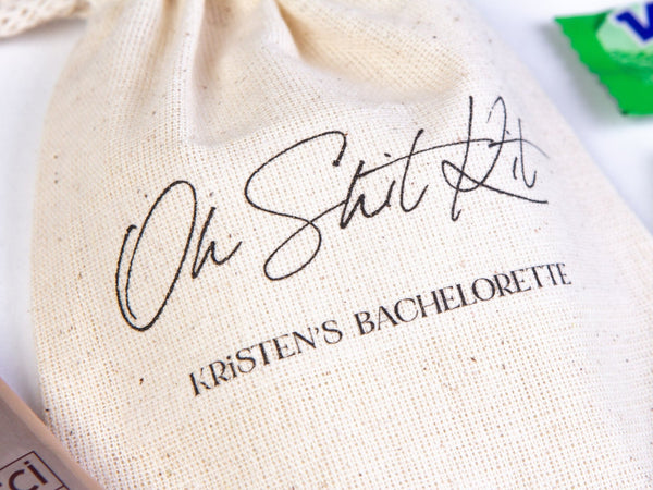 Oh Shit Kit Hangover Bags – Custom Handmade Recovery Pouches for Bachelorette Party — custom print | Pamusan