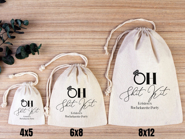 Oh Shit Kit Hangover Bags | Custom Survival Pouches for Bachelorette & Wedding — custom print | Pamusan