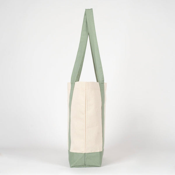 Oversized Cotton Canvas Tote Bag – Mint Green Handles, Durable & Reusable - Pamusan.com