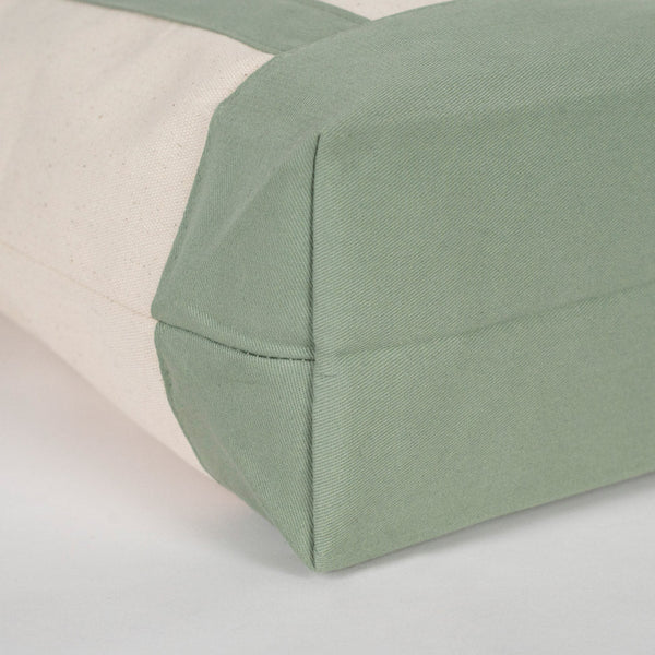 Oversized Cotton Canvas Tote Bag – Mint Green Handles, Durable & Reusable - Pamusan.com