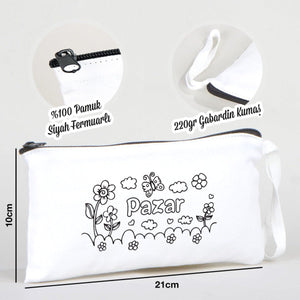 Paintable Pencil Case with Sunday Design – 8" × 4" - 6 oz - Pamusan.com