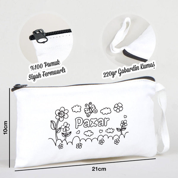 Paintable Pencil Case with Sunday Design – 8" × 4" - 6 oz - Pamusan.com