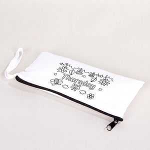 Paintable Pencil Case with Thursday Design – 8" × 4" - 6 oz - Pamusan.com
