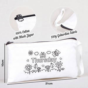 Paintable Pencil Case with Thursday Design – 8" × 4" - 6 oz - Pamusan.com