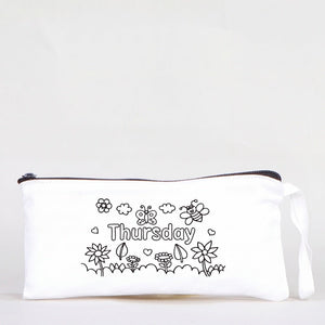 Paintable Pencil Case with Thursday Design – 8" × 4" - 6 oz - Pamusan.com