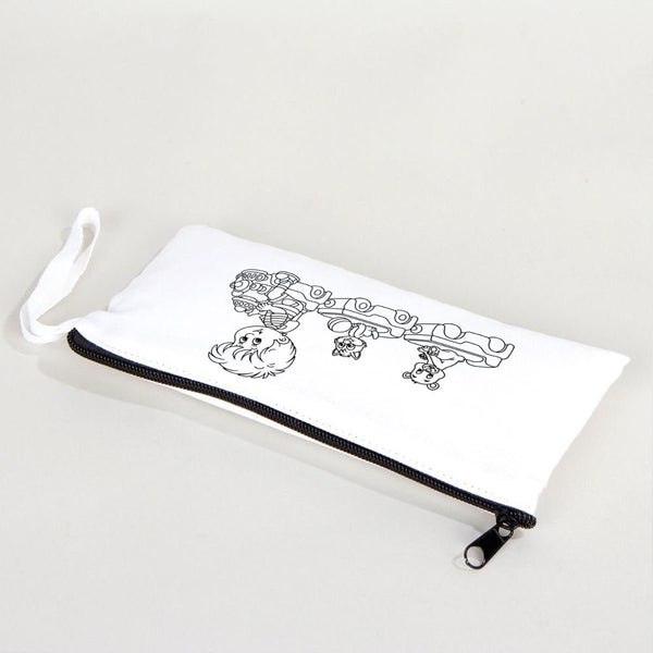 Paintable Pencil Case with Travel Train Design – 8" × 4" - 6 oz - Pamusan.com