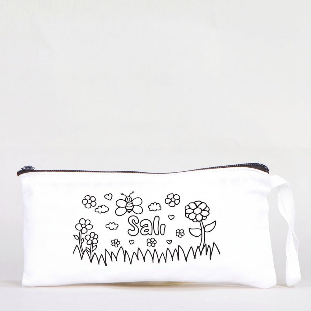 Paintable Pencil Case with Tuesday Design – 8" × 4" - 6 oz - Pamusan.com