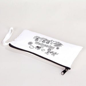 Paintable Pencil Case with Wednesday Design – 8" × 4" - 6 oz - Pamusan.com
