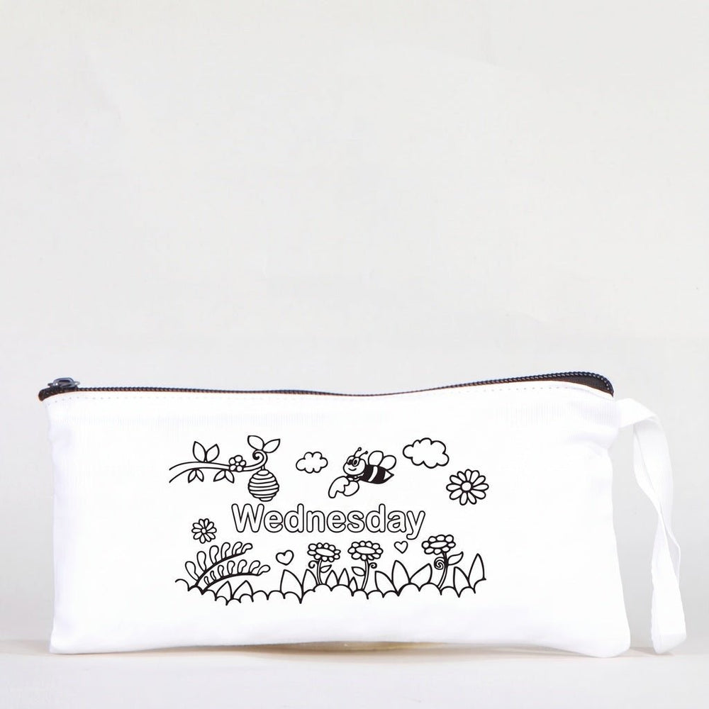 Paintable Pencil Case with Wednesday Design – 8" × 4" - 6 oz - Pamusan.com