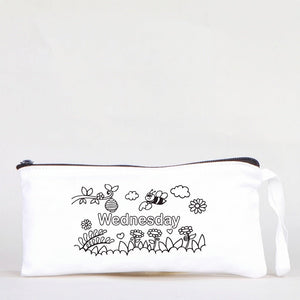 Paintable Pencil Case with Wednesday Design – 8" × 4" - 6 oz - Pamusan.com