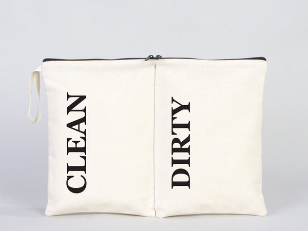Cotton Travel Laundry Bag – Clean & Dirty Organizer — view 6 | Pamusan