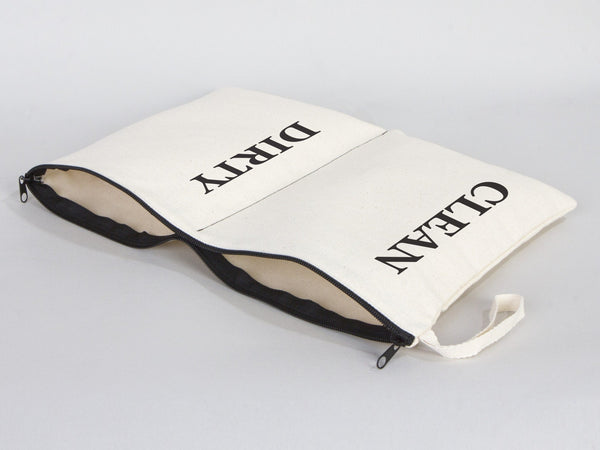 Cotton Travel Laundry Bag – Clean & Dirty Organizer — lifestyle view | Pamusan