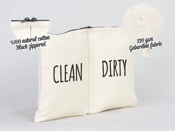 Cotton Travel Laundry Bag – Clean & Dirty Organizer — view 9 | Pamusan