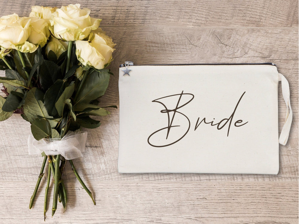 Personalized Bride Clutch Bag – Custom Cotton Wedding Gift Bag | Pamusan