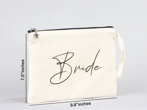 Personalized Bride Clutch Bag – Custom Cotton Wedding Gift Bag — custom print | Pamusan