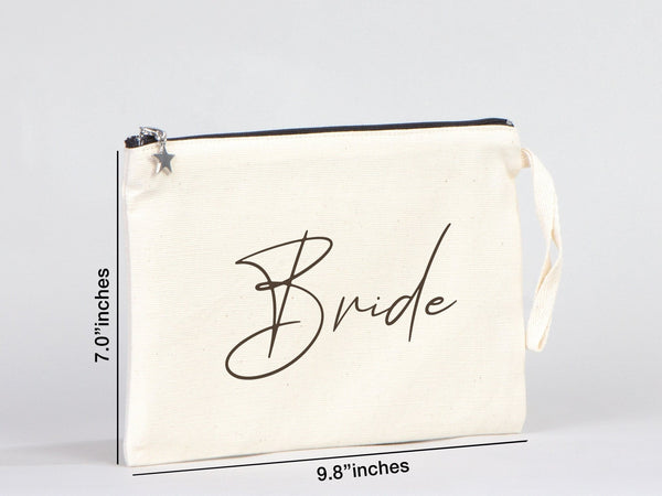 Personalized Bride Clutch Bag – Custom Cotton Wedding Gift Bag — custom print | Pamusan