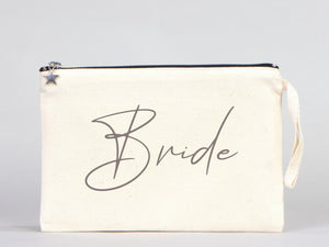 Personalized Bride Clutch Bag – Custom Cotton Wedding Gift Bag — custom print | Pamusan