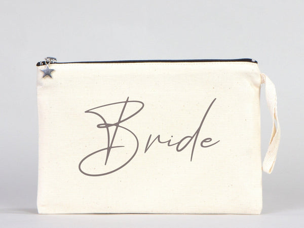 Personalized Bride Clutch Bag – Custom Cotton Wedding Gift Bag — custom print | Pamusan