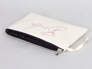 Personalized Bride Clutch Bag – Custom Cotton Wedding Gift Bag — custom print | Pamusan