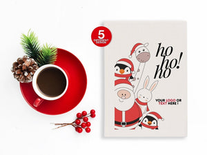Personalised Christmas Notebooks 6" × 8" (15 × 20 cm) , Ho Ho Ho, Christmas Gift Notebooks — print detail | Pamusan