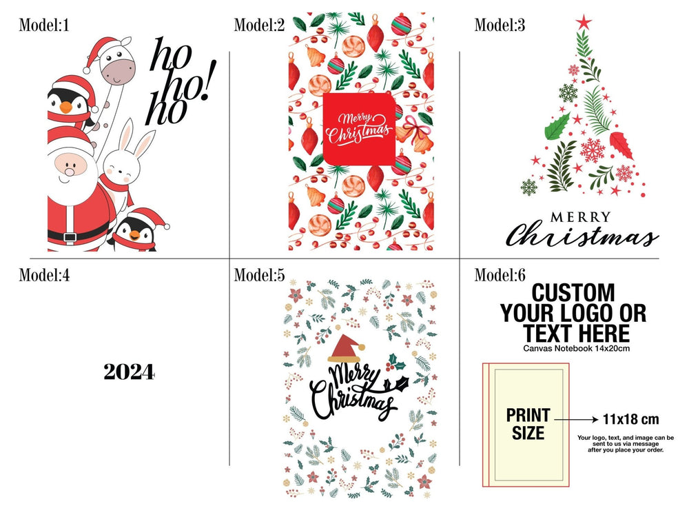 Personalised Christmas Notebooks 6" × 8" (15 × 20 cm) , Ho Ho Ho, Christmas Gift Notebooks - Pamusan.com