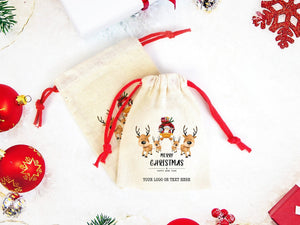 Custom Santa Christmas Pouch – Personalized Cotton Gift Bag | Pamusan