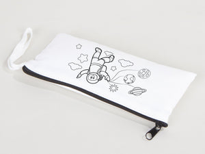 Personalized Kids Pencil Case – Color Your Own Birthday Gift 8"x4" — back view | Pamusan