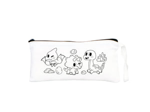 Personalized Kids Pencil Case – Color Your Own Birthday Gift 8"x4" — back view | Pamusan