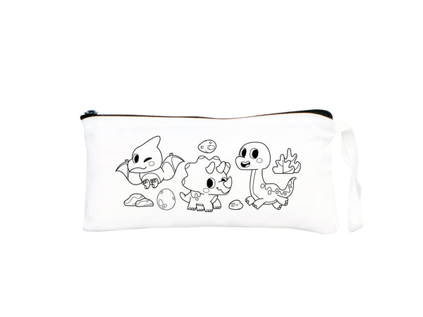 Personalized Kids Pencil Case – Color Your Own Birthday Gift 8"x4" — back view | Pamusan