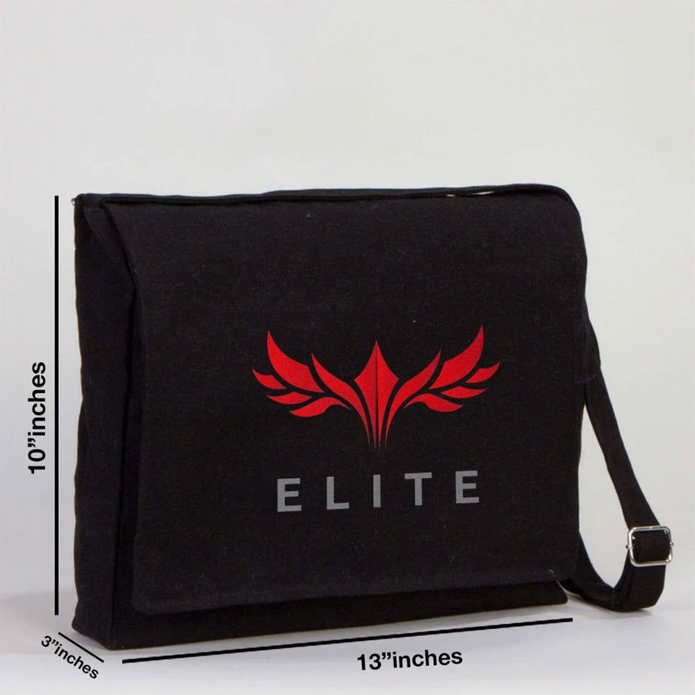 Personalized Black Canvas Messenger Bag - Pamusan.com