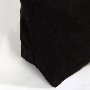 Black fabric corner on a white background