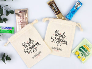 Personalized Bride & Groom Bags – Custom Wedding Party Tote — custom print | Pamusan