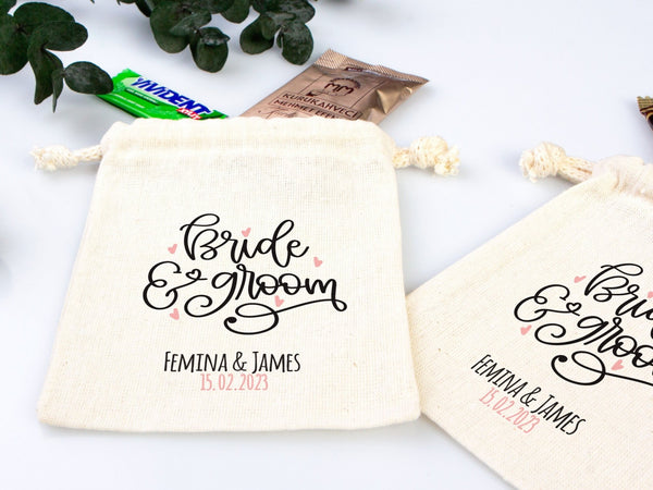 Personalized Bride & Groom Bags – Custom Wedding Party Tote — custom print | Pamusan