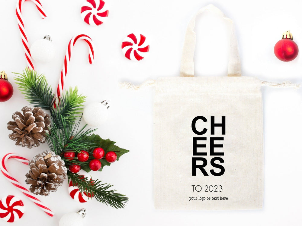 Personalized Cheers to 2023 Bags – 6"x8" Cotton Gift Bags for Family,Bachelorette Parties | Pamusan
