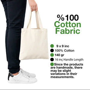 Personalized Cotton Tote Bag – 9" x 9" Lightweight Reusable Custom Print - Pamusan.com
