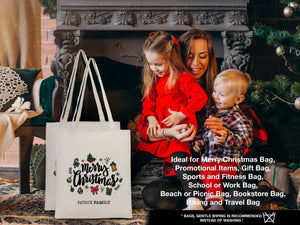 Personalized Gnomie Christmas - 14"W x 16"H (35 cm x 40 cm) Tote Bag - Pamusan.com