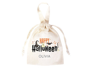 Personalized Halloween Drawstring Pouch Bag – 6"x8" Trick or Treat Candy Bag with Name, 27 Designs - Pamusan.com