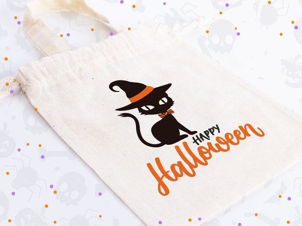 Personalized Halloween Drawstring Pouch Bag – 6"x8" Trick or Treat Candy Bag with Name, 27 Designs - Pamusan.com